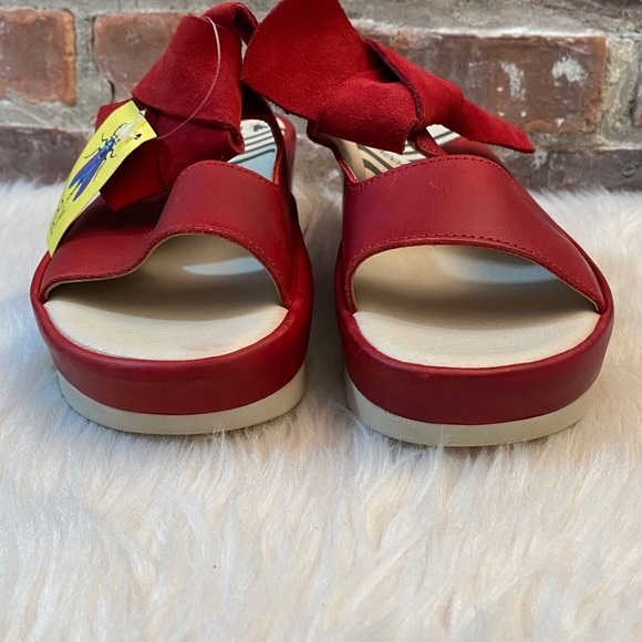 NWT FLY London Red Leather Sandals, Size 10.5/11 - Picture 12 of 17